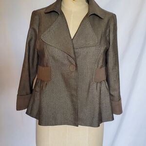 BCBGgirls Retro Gray Sparkly Sheen Blazer Size S, Adult or Young Women